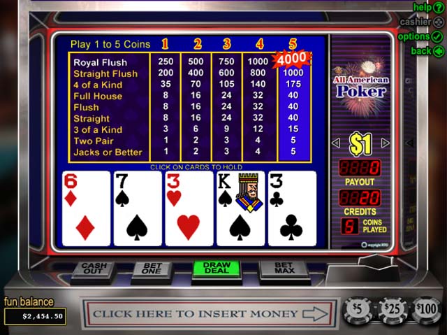 Free 100 hand video poker